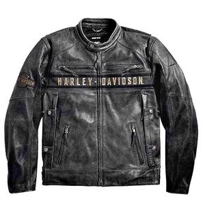 HARLEY-DAVIDSON® MEN'S TRIPLE VENT SYSTEM™ PASSING LINK LEATHER JACKET Vintage